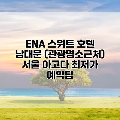ENA 스위트 호텔 남대문 (관광명소근처) 서울 아고다 최저가 예약팁