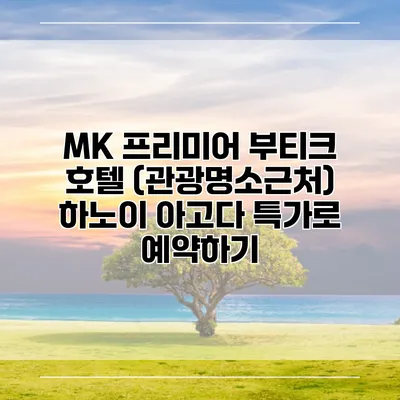 MK 프리미어 부티크 호텔 (관광명소근처) 하노이 아고다 특가로 예약하기
