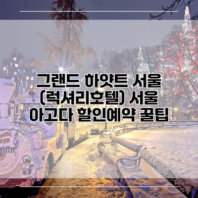 그랜드 하얏트 서울 (럭셔리호텔) 서울 아고다 할인예약 꿀팁