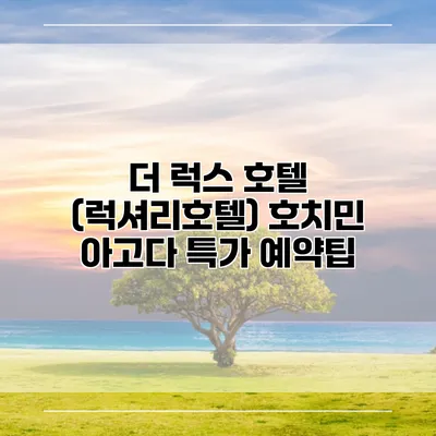 더 럭스 호텔 (럭셔리호텔) 호치민 아고다 특가 예약팁