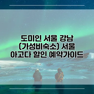 도미인 서울 강남 (가성비숙소) 서울 아고다 할인 예약가이드