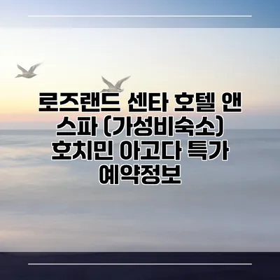 로즈랜드 센타 호텔 앤 스파 (가성비숙소) 호치민 아고다 특가 예약정보