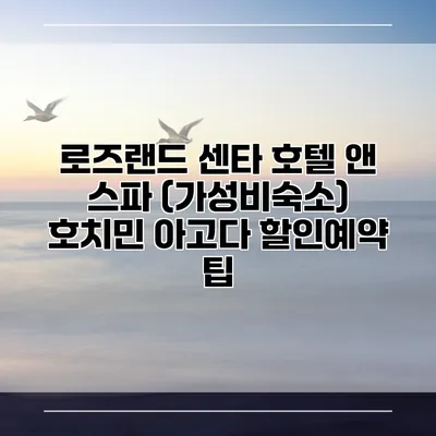 로즈랜드 센타 호텔 앤 스파 (가성비숙소) 호치민 아고다 할인예약 팁