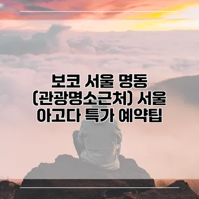 보코 서울 명동 (관광명소근처) 서울 아고다 특가 예약팁