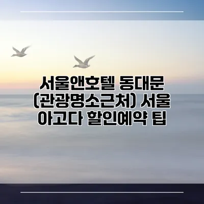 서울앤호텔 동대문 (관광명소근처) 서울 아고다 할인예약 팁