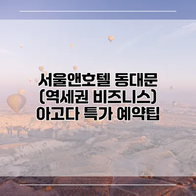 서울앤호텔 동대문 (역세권 비즈니스) 아고다 특가 예약팁