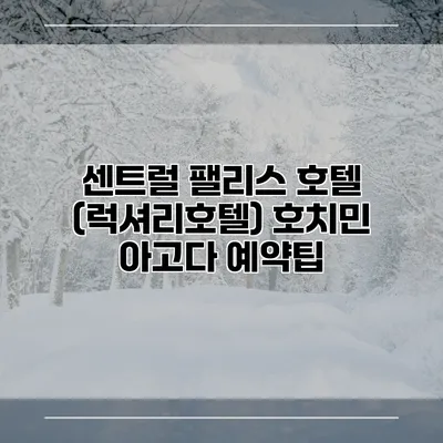 센트럴 팰리스 호텔 (럭셔리호텔) 호치민 아고다 예약팁