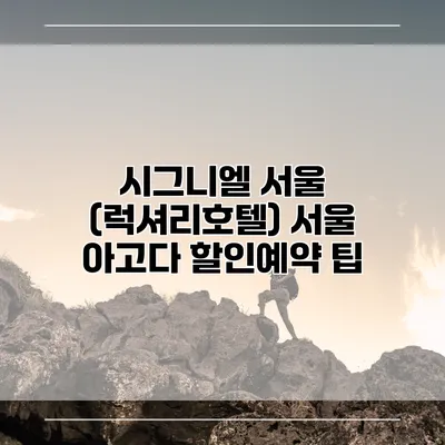 시그니엘 서울 (럭셔리호텔) 서울 아고다 할인예약 팁
