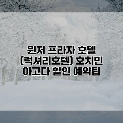 윈저 프라자 호텔 (럭셔리호텔) 호치민 아고다 할인 예약팁