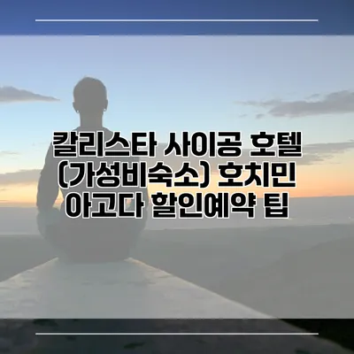 칼리스타 사이공 호텔 (가성비숙소) 호치민 아고다 할인예약 팁