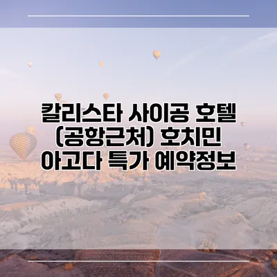 칼리스타 사이공 호텔 (공항근처) 호치민 아고다 특가 예약정보