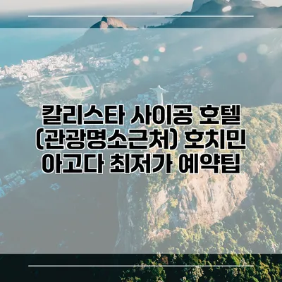 칼리스타 사이공 호텔 (관광명소근처) 호치민 아고다 최저가 예약팁