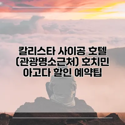 칼리스타 사이공 호텔 (관광명소근처) 호치민 아고다 할인 예약팁