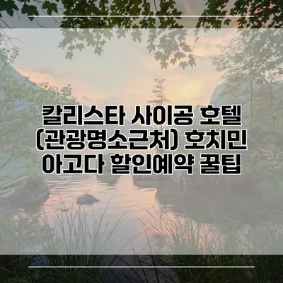 칼리스타 사이공 호텔 (관광명소근처) 호치민 아고다 할인예약 꿀팁