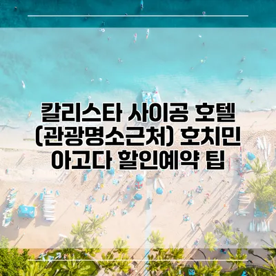칼리스타 사이공 호텔 (관광명소근처) 호치민 아고다 할인예약 팁
