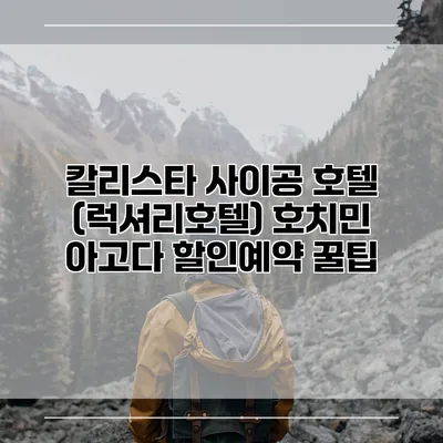 칼리스타 사이공 호텔 (럭셔리호텔) 호치민 아고다 할인예약 꿀팁