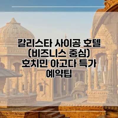 칼리스타 사이공 호텔 (비즈니스 중심) 호치민 아고다 특가 예약팁