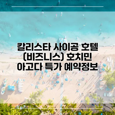 칼리스타 사이공 호텔 (비즈니스) 호치민 아고다 특가 예약정보