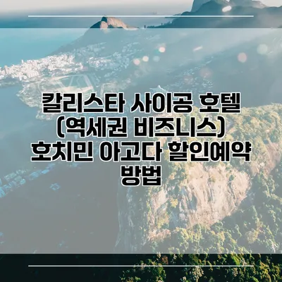 칼리스타 사이공 호텔 (역세권 비즈니스) 호치민 아고다 할인예약 방법