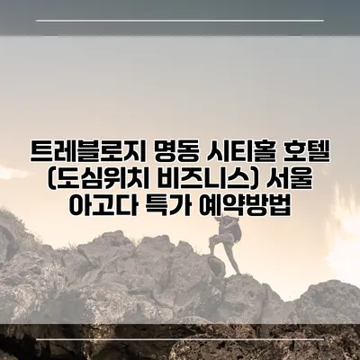트레블로지 명동 시티홀 호텔 (도심위치 비즈니스) 서울 아고다 특가 예약방법