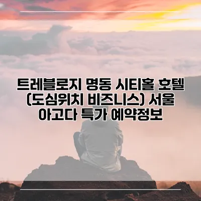 트레블로지 명동 시티홀 호텔 (도심위치 비즈니스) 서울 아고다 특가 예약정보