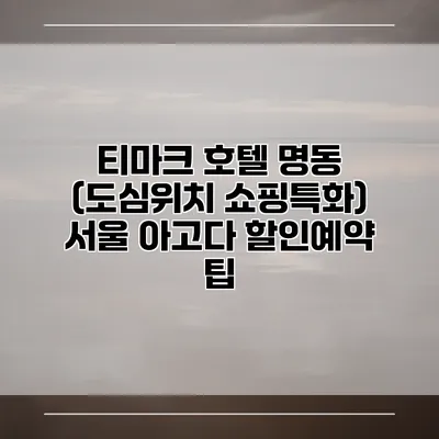 티마크 호텔 명동 (도심위치 쇼핑특화) 서울 아고다 할인예약 팁