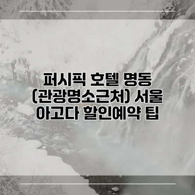 퍼시픽 호텔 명동 (관광명소근처) 서울 아고다 할인예약 팁