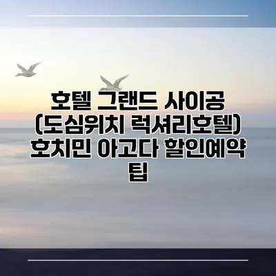 호텔 그랜드 사이공 (도심위치 럭셔리호텔) 호치민 아고다 할인예약 팁
