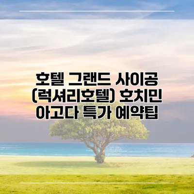 호텔 그랜드 사이공 (럭셔리호텔) 호치민 아고다 특가 예약팁