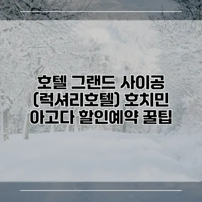 호텔 그랜드 사이공 (럭셔리호텔) 호치민 아고다 할인예약 꿀팁