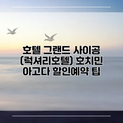 호텔 그랜드 사이공 (럭셔리호텔) 호치민 아고다 할인예약 팁