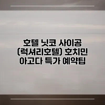 호텔 닛코 사이공 (럭셔리호텔) 호치민 아고다 특가 예약팁