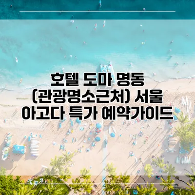 호텔 도마 명동 (관광명소근처) 서울 아고다 특가 예약가이드