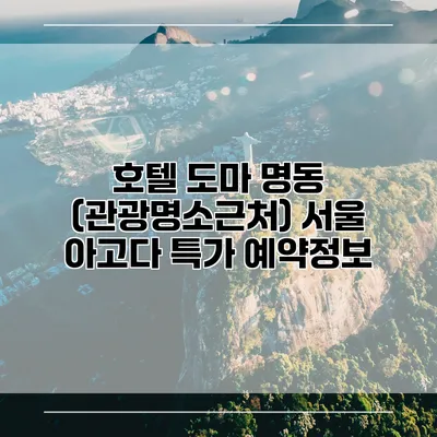 호텔 도마 명동 (관광명소근처) 서울 아고다 특가 예약정보
