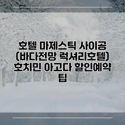 호텔 마제스틱 사이공 (바다전망 럭셔리호텔) 호치민 아고다 할인예약 팁