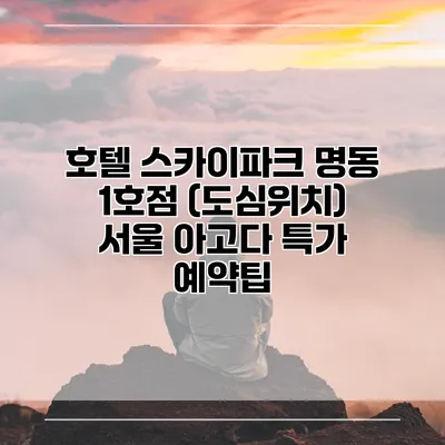 호텔 스카이파크 명동 1호점 (도심위치) 서울 아고다 특가 예약팁