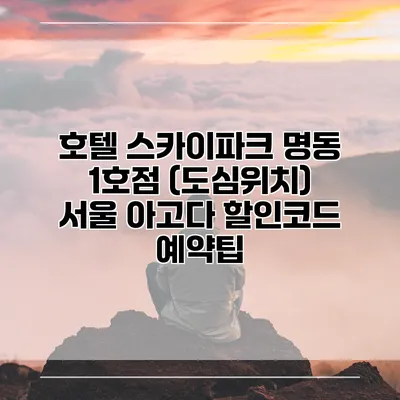 호텔 스카이파크 명동 1호점 (도심위치) 서울 아고다 할인코드 예약팁