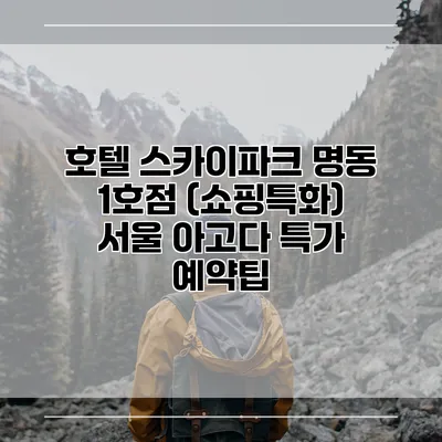 호텔 스카이파크 명동 1호점 (쇼핑특화) 서울 아고다 특가 예약팁