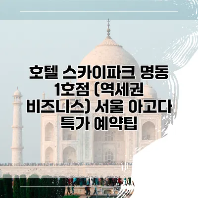 호텔 스카이파크 명동 1호점 (역세권 비즈니스) 서울 아고다 특가 예약팁