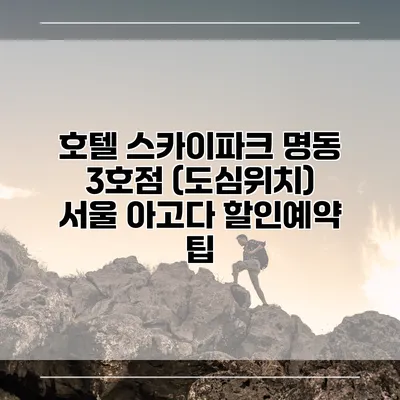 호텔 스카이파크 명동 3호점 (도심위치) 서울 아고다 할인예약 팁