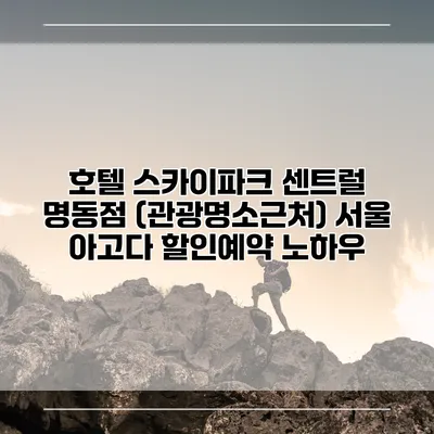 호텔 스카이파크 센트럴 명동점 (관광명소근처) 서울 아고다 할인예약 노하우