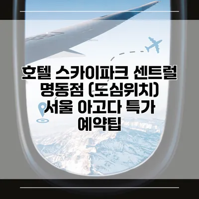 호텔 스카이파크 센트럴 명동점 (도심위치) 서울 아고다 특가 예약팁