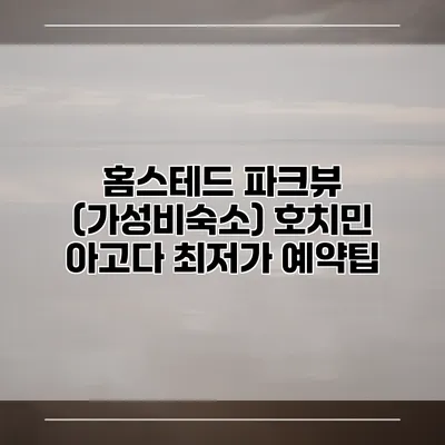 홈스테드 파크뷰 (가성비숙소) 호치민 아고다 최저가 예약팁